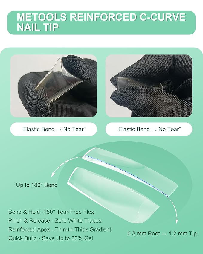 Extra Thick Short Oval Nail Tips, Natural Curve Strong Clear Pre-etched Press on Nail Gel Extension, Full Cover False Nail Tipsfor Acrylic French Salon DIY 15 Sizes 360 pcs
