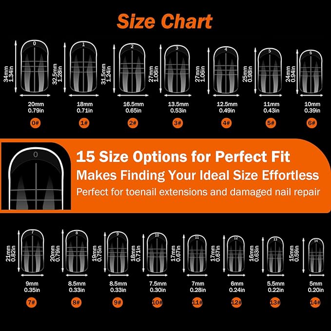 Toe Dual Forms for Poly Gel, 150PCS French Nail Forms for Toes, 15 Sizes Clear Poly Gel Toenails Molds for DIY Pedi Toenail Extension Kit for Salon-Quality Manicures at Home