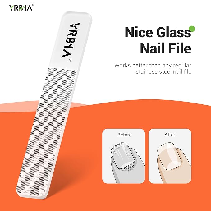 Nail Clippers with Glass Nail File, YRBIA Ultra Sharp Nail Clipper Set, Professional Stainless Steel Fingernail & Toenail Clippers Nail Cutter Set for Men & Women