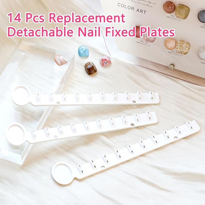 14 Pcs Replacement Detachable Nail Fixed Plates for C9 C10 Nail Color Display Swatch Book