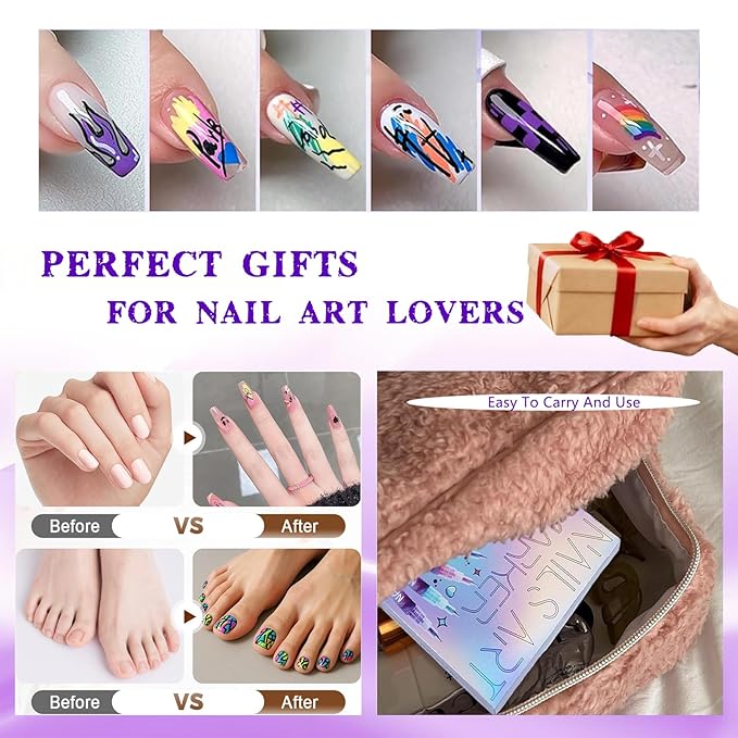 Nail Art Pens Set 12 Colors Nail Art Markers, Polish Pen for 3D Nail Art, Drawing Painting Liner Brush for DIY Nail Art Beauty Adorn Manicure Tool (N1)