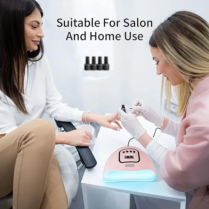 JODSONE U V LED Nail Lamp, Nail Dryer for Gel Polish with Led Light with Automatic Sensor & 4 Timers Pink