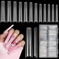 LIONVISON 3XL Coffin Nail Tips Professional, 504PCS Extra Long Tapered Square, 12 Sizes Straight Press On Gel Nails, Home DIY Salons