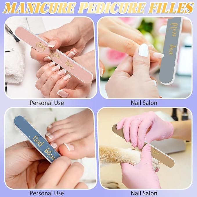 50 Pack Christian Gifts for Women Scripture Mini Nail Files Christian Party Favors Bible Verse Emery Boards Religious Small Gifts for Teacher Mother Employee Staff Coworkers Office Supplies