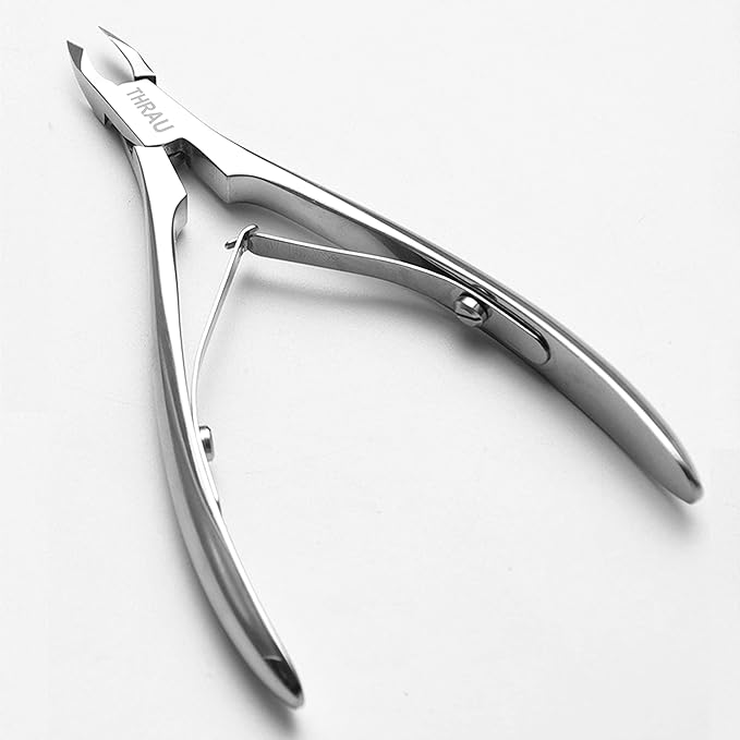 THRAU Cuticle Trimmer for Manicure and Pedicure, Stainless Steel Cuticle Remover Cuticle Nipper, Precise Pointed Tip Grooming Kit for Trim Nail and Dry Skin