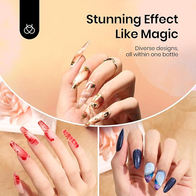Beetles Jelly Gel Nail Polish Set & Beetles Nail Blooming Gel 15ml Clear Uv Led Blossom Gel Polish