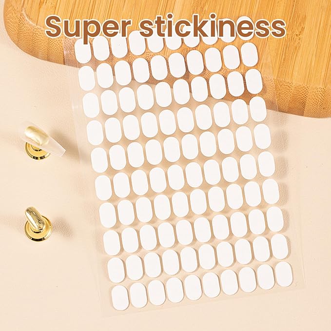 1696 Double Sided Tape for Press On Nails Stand holder Sticky Tabs Nail Art Accessories Nail Display Tape Clear False Tip Adhesive Tape for Practice Design DIY Home Salon