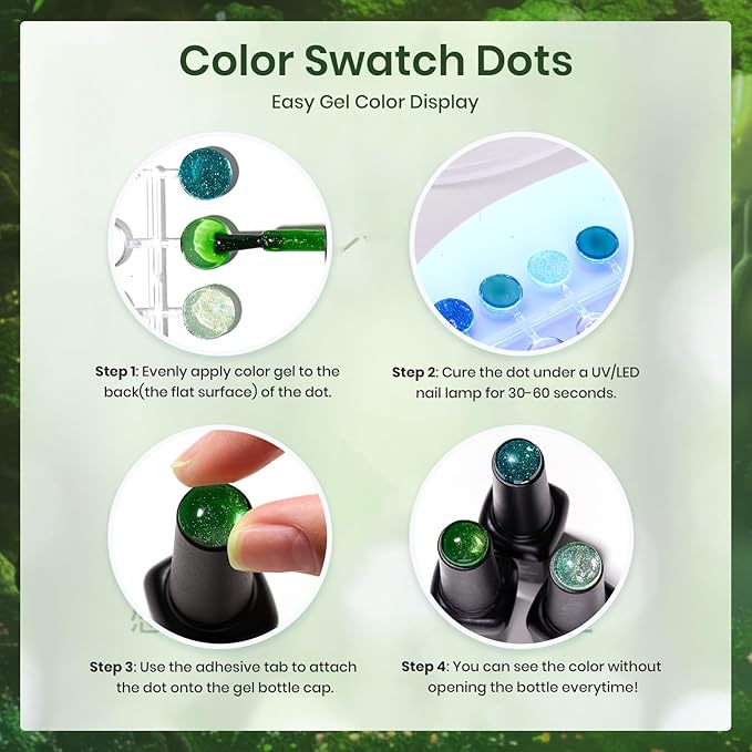 beetles Gel Polish Green Gel Nail Polish Set, St Patrick Day 6 Colors Cat Eye Jelly Glitter for Salon Manicure Nail Art DIY at Home UV LED Needed Gifts for Women Girls Enchanted Forest