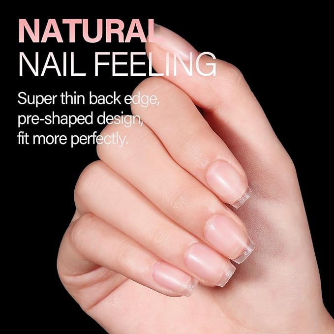 AILLSA Extra Short Coffin Nail Tips - 240 PCS Upgraded Matte Gel Full Cover Nails Tips No Filed, Pre-shaped Clear Acrylic False Gelly Soft Nail Tip for DIY Press On Nails 15 Sizes With Box