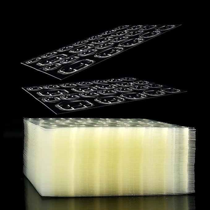 Laza 1200 Pcs Thin Breathable Adhesive Tabs Fake Nail Glue Sticker 50 Sheets Super Sticky Double Sided Tips (Germany Jelly Gel) Flexible for Acrylic False Nails Manicure Tape