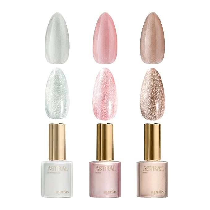 APRÉS Astral Gel Color Set, 3 Colors, HEMA-Free & TPO-Free Salon Quality Nail Gel Polish Trio Bundle (Astral Velvet Cat Eye, Set 4)