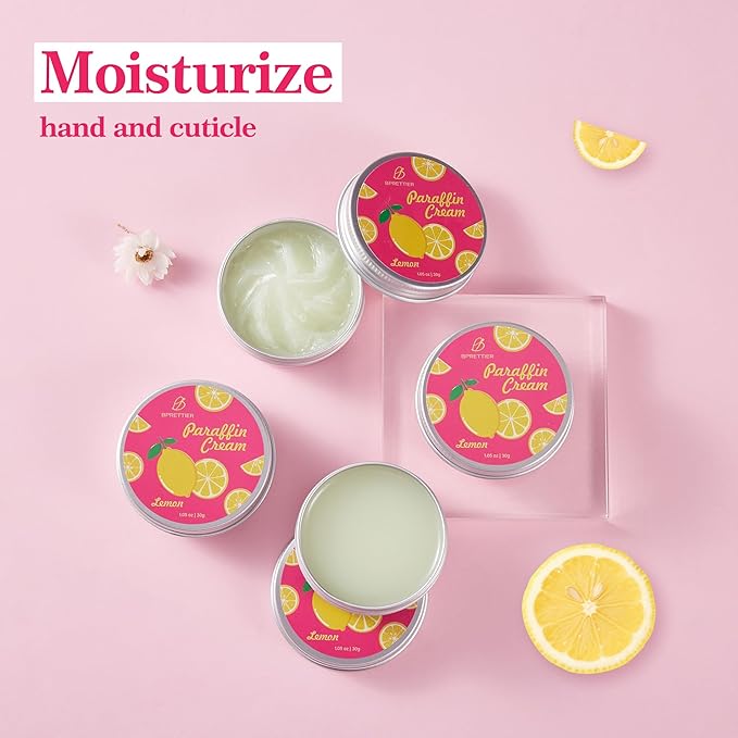 Cold Paraffin Wax Cream for Hands and Feet, Shea Butter Cuticle Balm, Lemon Scent Home Spa, No-Heat Moisturizing Mask
