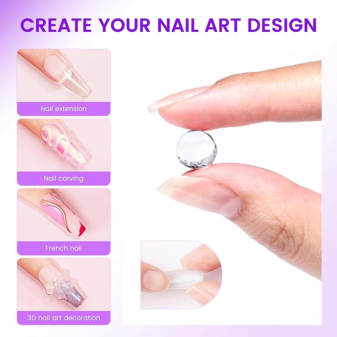 AIJIMEI 150ml Solid Builder Hard Gel for Nails Extension Nail Thickening Solution Solid Nail Builder Gel No Stick Hand 3D Sculpture Carving for Nail Art Design (Clear, 150ml/5Fl.oz)