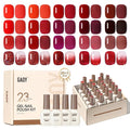 GAOY 23 Pcs Gel Nail Polish Kit, Red Glitter Colors UV Gel Nail Polish Set with Glossy & Matte Top Coat and Base Coat for Nail Art Home DIY Gel Nail Kit