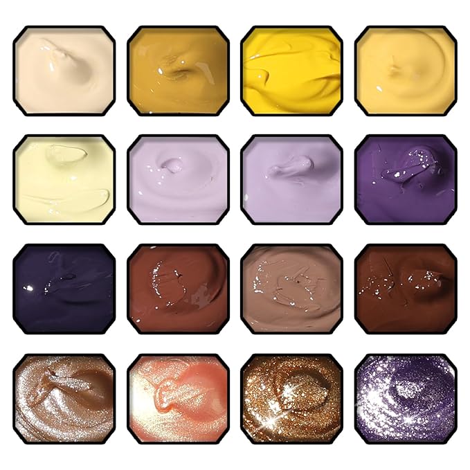 Sponges Pat Gel Nail Polish Palette, 16 Colors Blending Ombre Gel Polish Patting Gradient Painting Nails Art, No Wipe, UV/LED Cured (16 Colors D)