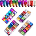 40 Rolls Starry Sky Nail Foil Adhesive Transfer Sticker Tips, EBANKU Nail Art Stickers Tips Wraps Foil Transfer Adhesive Glitters Acrylic DIY Decoration Kit(4 Boxes)