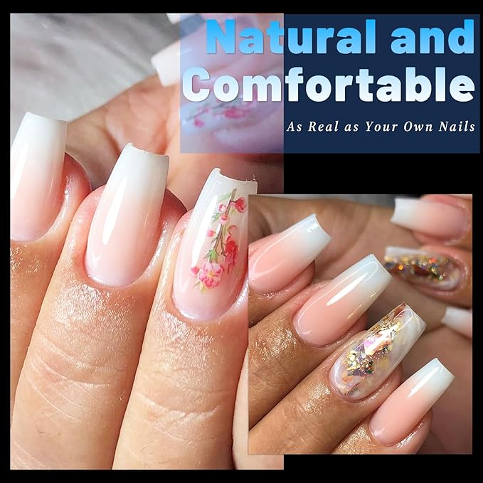 240pc Coffin Gel Nail Tips Short Fake Nails for Press on Nails Clear Acrylic Nails Tips, 12 Sizes Full Cover Nail tips Coffin Soft Gel Nail Tips False Nails Extension Artificial Fingernail