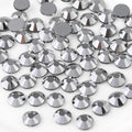 Beadsland Flat Back Crystal Rhinestones Round Gems for Nail Art and Craft Glue Fix, Silver Hematite, 1.9-2.1mm, SS6/1440pcs