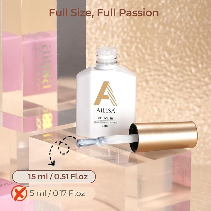 AILLSA Milky White Gel Nail Polish Natural Nude Jelly Gels Polish Light Color Translucent Nude Polish Sheer White Neutral Nails Soak Off U V Gel for French Manicure Nail Salon at Home 0.51 Fl Oz/GB07