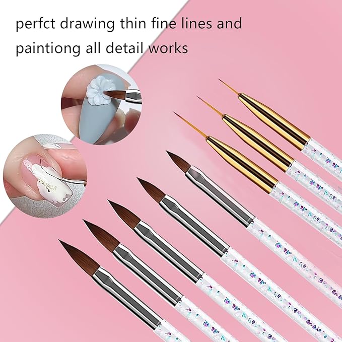 31 Pcs Nail Art Brush Set,Nail Art Brushes,Nail Art Tool Set,Nail Brush Set,Nail Brushes for Nail Art,Drawing Pen for Gel Polish Design Supply-Yellow