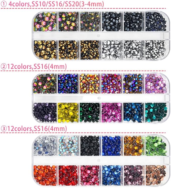 Blinginbox Hotfix Applicator Kit with 3 Boxes Rhinestones for Crafts,Clothes, Fabric, Leather,DIY Hot Fix Applicator Setter Tool with 7 Tips,Stand,Tweezers,Cleaning Brush,Gem Pickers