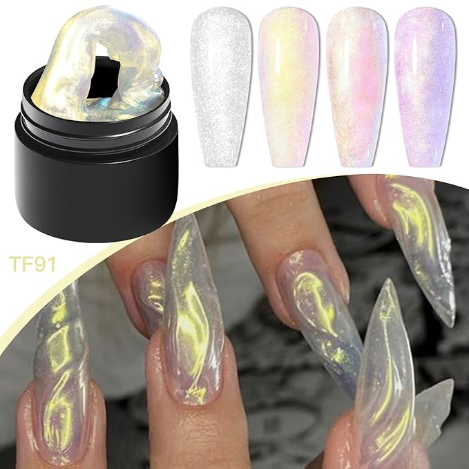 MEET ACROSS 9Pcs 3D Builder Gel Kit for Nail Art Aurora Pink Non Sticky Hand Carving Extension Solid Builder Gel for Nails with Silicone Pen Manicure Kit 4 Colors