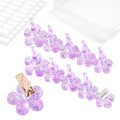 Nail Stand for Press On Fake Nails Painting Display Practice, Powerful Magnetic Nail Holder for Design, Flower Nail Stand with 200 PCS Double-Sided Tapes, Nail Tools for Home Salon (Purple)