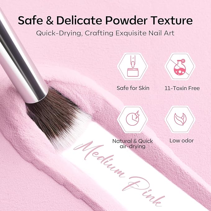 Modelones Acrylic Powder, 4.23oz Upgraded Medium Pink Nail Acrylic Powder for Nail Art 3D Carving French Nails Extensions, Non-Yellowing, Gifts for Women