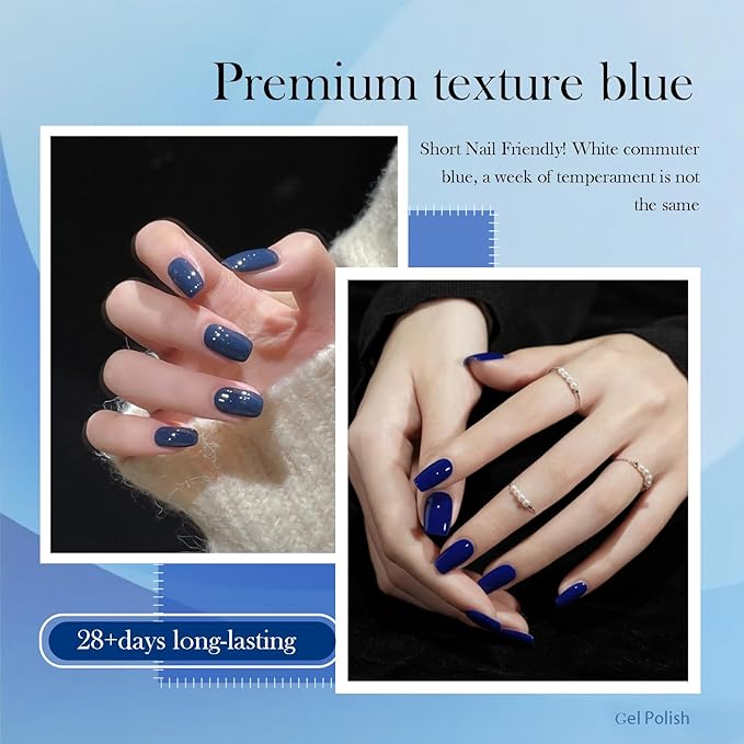 CAMILA ¿ 6pcs 15ml Gel Polish Set Navy Blue Gel Nail Polish Kit Hema Free Tpo Free UV Gel Polish Manicure Salon For Women F Set