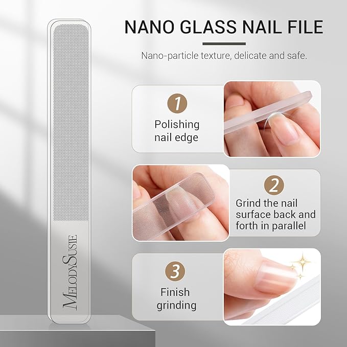 MelodySusie Nail Clippers Set, Ultra Sharp Toenail Clippers with Glass Nail File, 3 in 1 Stainless Steel Nail Clippers for Men Women, Fingernail Clipper Nail Cutter Manicure Set, Dark Gray