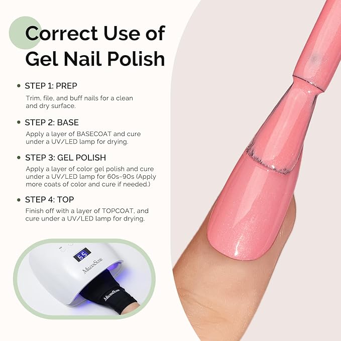 MelodySusie Hema Free Gel Nail Polish, 0.5 Fl Oz Thick Light Mauve Pink Gel Polish, Non-Toxic, Long Lasting, Soak Off UV Nail Polish, Manicure Nail Design Salon DIY Nail Art at Home B3604