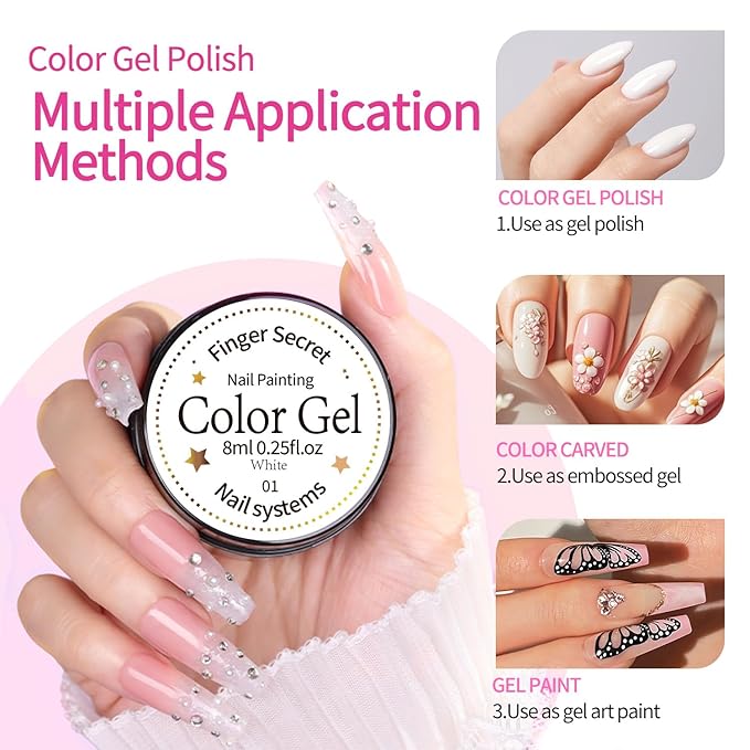 36 Colors Nail Painting Gel kit, Nail Paint for Nail Art Gel Polish For French Tip Tool Design For Home Salon DIY Nail Art,UV/LED Curing Required