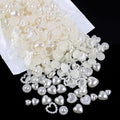 500 Pcs Creamy-white Pearls Heart Nail Charms Mixed Styles Flatback Heart Cute Assorted Pearls Heart Beads 3D Nail Art Charms Embellishments for Nail Art DIY Crafts Accessories
