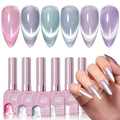 Cat Eye Gel Nail Polish Set, 6 Colors 12ML Glass Nail Polish Gel with Magnet, Soak Off UV LED for Home Salon Manicure Gift for Women