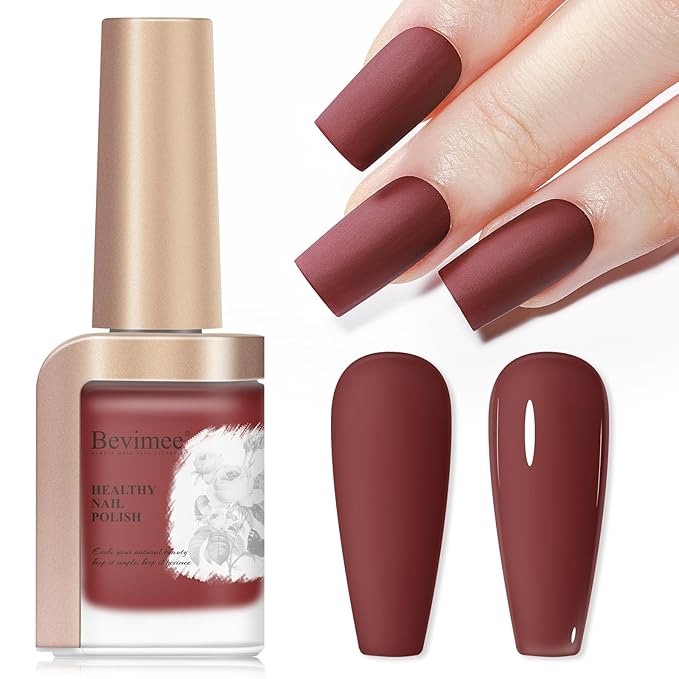 Matte Nail Polish, Red Quick Dry Nail Lacquer Non Gel Matte Finish Effect, Long Lasting & Fast Drying Nail Pigment Velvet Nail Polish for Nail Art