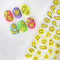 Dedyel Smile Nail Art Stickers 5D Embossed Cute Smile Face Kawaii Self-Adhesive Nail Stickers for Women Girls Kids Nail Art Decoration
