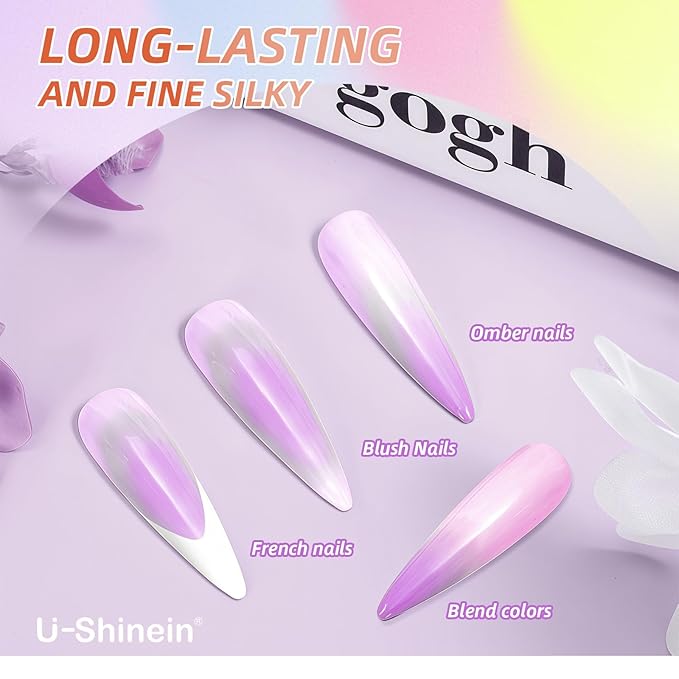 Cushion Gradient Painting Gel, Ombre Nails Aura Nails Full Coverage Precise Control of Each StrokeLong Lasting French Manicure Soak Off UV LED DIY Nail Art (03)