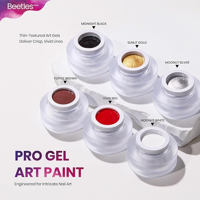 Beetles PRO Gel Polish Kit – Almost Okay Collection, 18 Colors 15ml Valentines Salon Polish Set with Base Coat, Glossy & Matte Top Coats, 6 Painting Gel For Nails Tools, UV Nail Lamp Cure Needed
