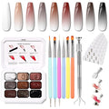 Christmas Gel Polish, 9 Colors Ombre Patting Gel Nail Polish Palette, 100 Sponges 6 Brushes 1Grabber, Blending Color Gradient Painting Nails Art, No Wipe, UV/LED Cured (Set 06)