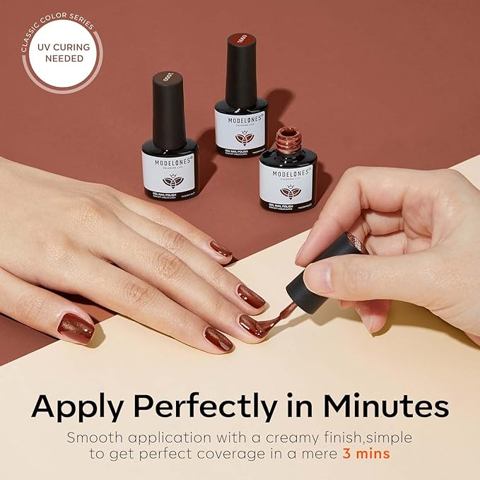 modelones 32 PCS Gel Nail Polish Set, 28 Colors Halloween Gel Polish with No Wipe Base Coat, Glitter & Glossy & Matte Top Coat Red Green Purple Orange Soak Off LED Nail Art Kit Salon at Home