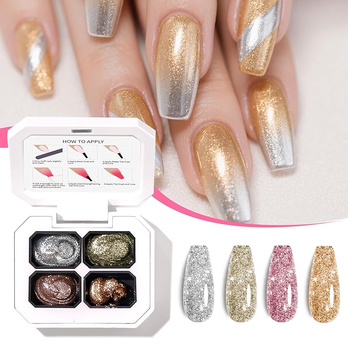 Finger Secret 4 Colors Set Ombre Pat Gel Nail Polish,Pat Painting Gradient Blooming GelS Polish with 20Pcs Nail Sponges for 3d Gel Nail Art can be Painted in Salon or Home Use (k1)