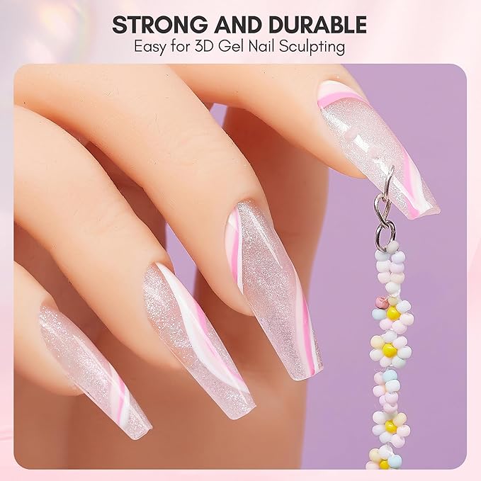 Makartt 3D Gel Nail Art: Solid Builder Nail Gel, Non-stick to Hands Extension, UV Glue for Acrylic Tips Rhinestones Adhesives 4 in 1 Hard Gels Molding for Nails UV/LED Lamp Required 15ML Misty Lilac