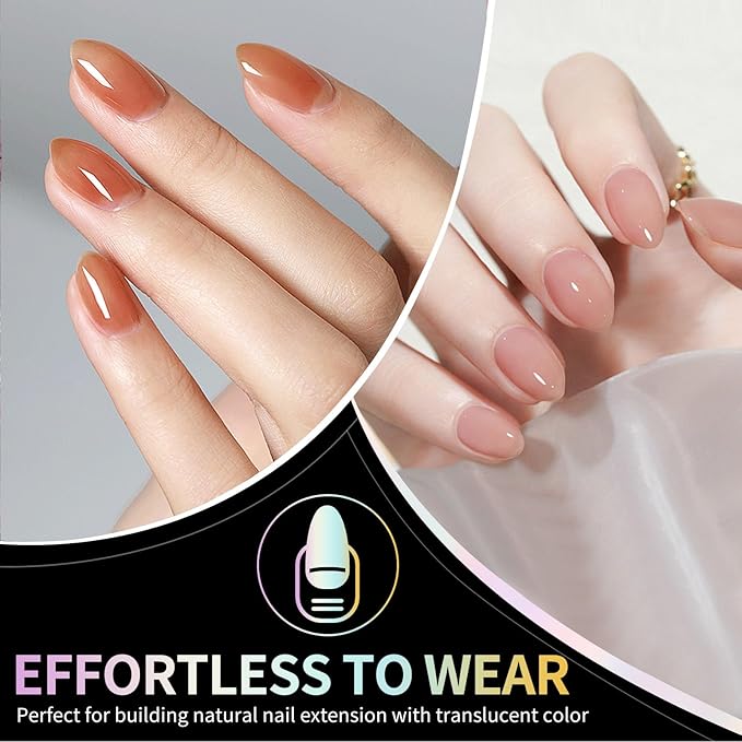 Extra Short Almond Nail Tips, 240Pcs Double-Sided Matte Full Cover Soft Acrylics Gel Fake Nails, No File Clear Press on Nails for Nail Extension, Manicure, Home DIY, Salon, 15 Sizes