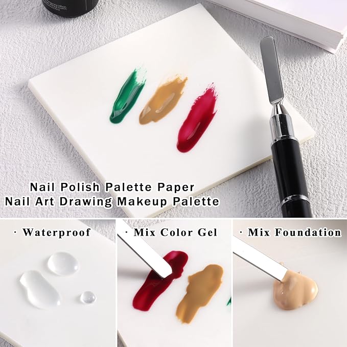 100Pcs Nail Sponges for Ombre Nail Art, Mini Soft Nail Art Sponges with Grabbing Pen and Waterproof Nail Polish Palette Paper, Nail Ombre Brush Gradient Manicure DIY Tools Nail Supplies