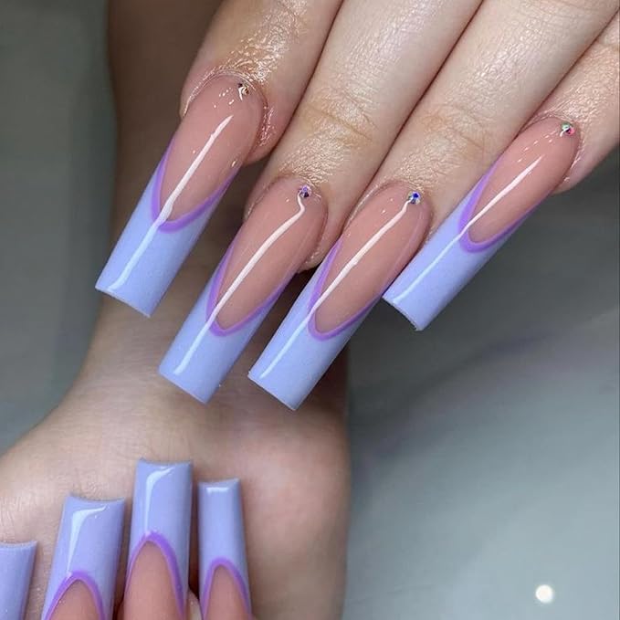 Nail Gel-X Natural Square XXL Tips Set - NeVi USA Premium Quality, 240 Tips in 10 Sizes - Complete DIY Nail Extension Kit | No Size 00 Included #5 and #6 Are Double Quantity
