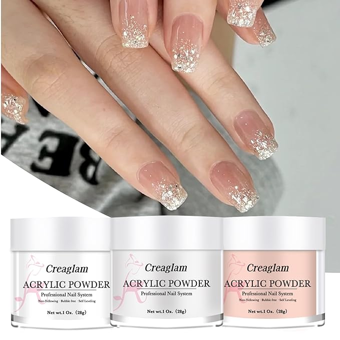 Cover Acrylic Powder for Nail: 3 Pcs Super Acrylic Nail Powder Polymer for Carving Nails - 28g Clear White Nude Professional Colored Acrylic Powder Kit - 3D French Nail Manicure Extension