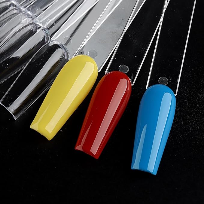 Clear Nail Color Swatch Sticks, 150Pcs With Ring, Ballerina Practice Tips, Polish Display Samples, Stuff for Nail Techs