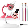 Enhon 2 Pack Nail Polish Holder Stand with 6 Nail Art Brushes, Tilted Fingernail Polish Bottle Holder, Adjustable Angle And Anti-Spill, Fingernail Art Accessories Tools Includes Cross Screwdriver