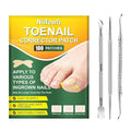 Ingrown Toenail Treatment, 100 Pcs Breathable Ingrown Toenail Strips, Toenail Corrector Patch with 3 Pedicure Tools for At-Home Pedicure and Foot Care (Style 02)