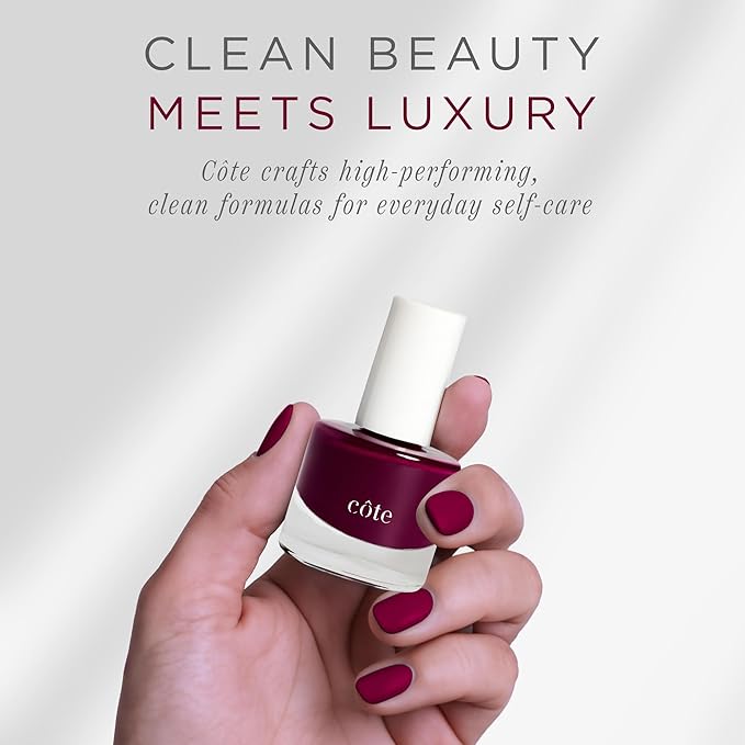 Cote Beauty’s Sangria, Plum Natural Nail Polish, Smooth & Cream Finish, Jewel-Tone, Long Lasting Nail Polish, Chip-Resistant, Vegan & Cruelty-Free, Made in USA, Ideal For Every Occasion, 0.27 Fl Oz